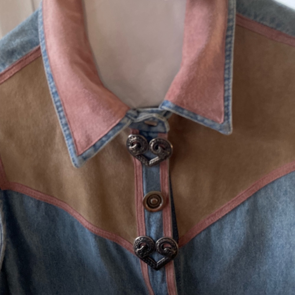 Denim western style top